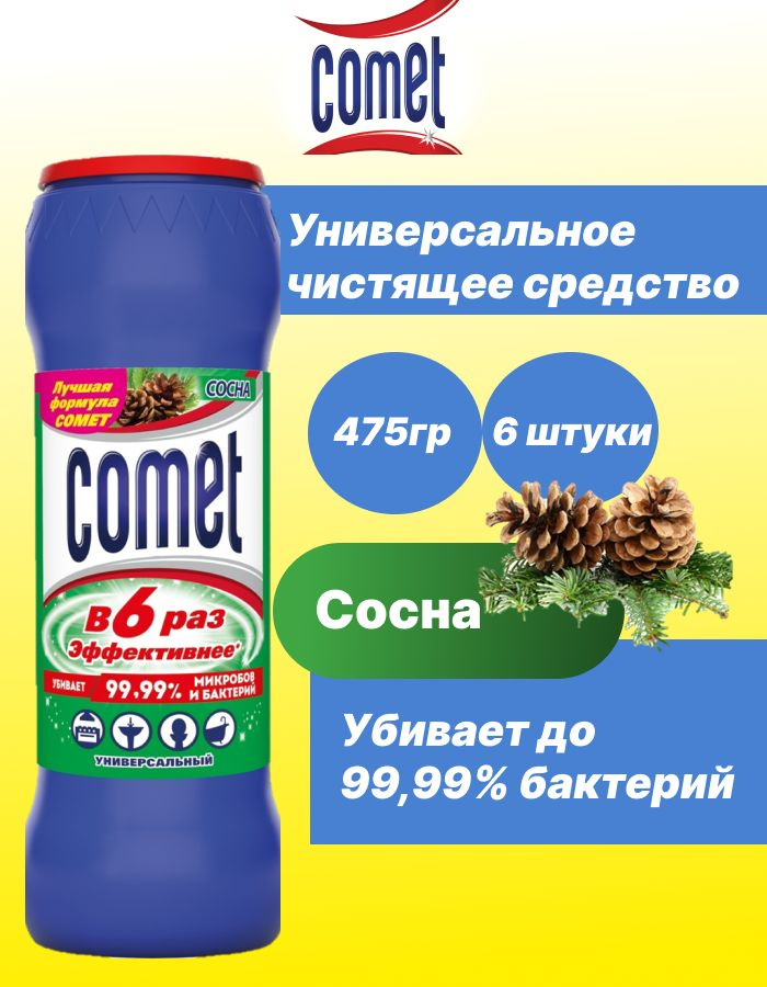 COMET Чистящее дезинфицирующее средство сосна 475гр х 6шт #1