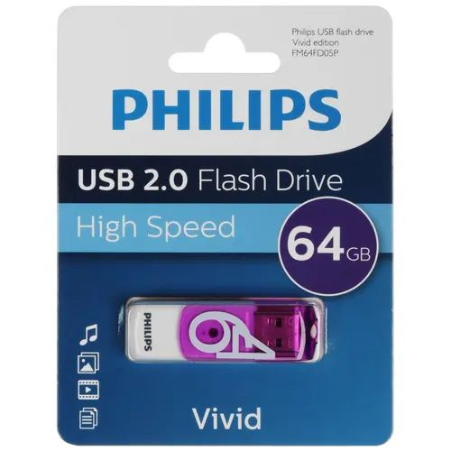 Флешка USB Philips 64Gb VIVID USB 2.0 #1