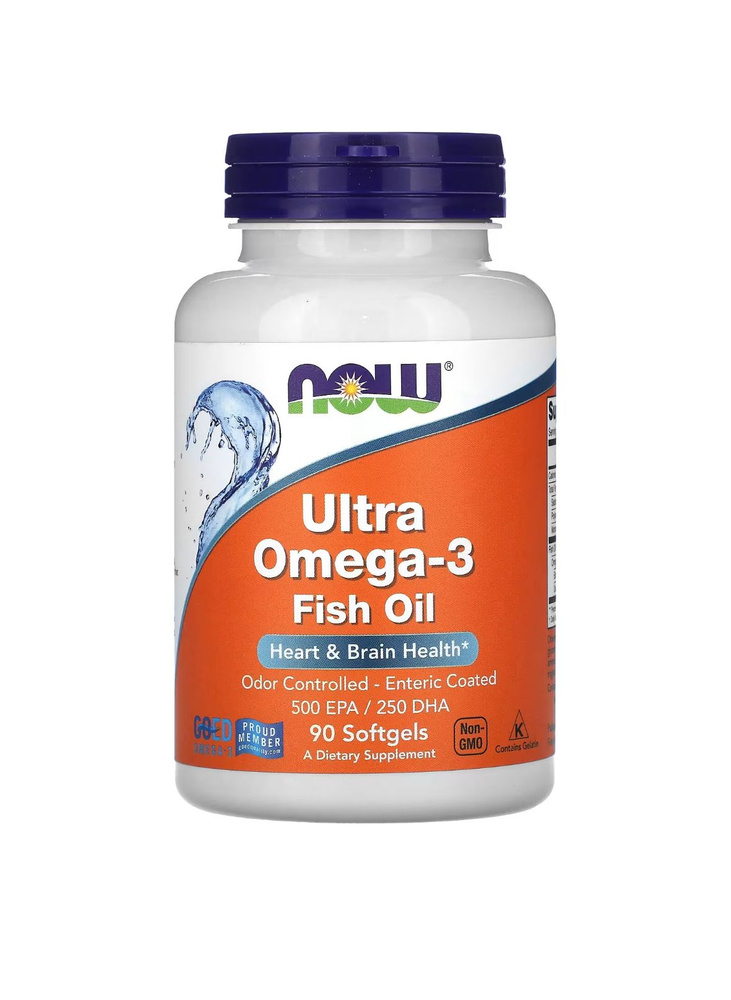 Омега 3, Рыбий жир NOW Ultra Omega-3 - 90 Softgels #1