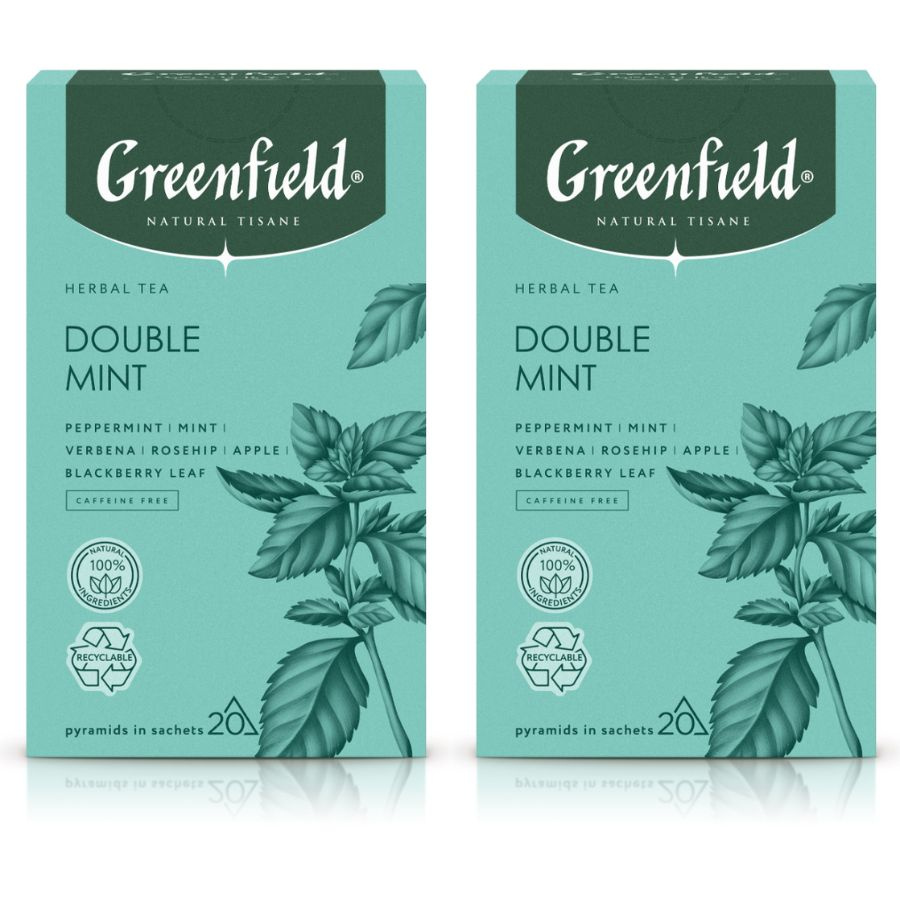 Чай травяной Greenfield Natural Tisane Double Mint 20 пирамидок, 2 штуки #1