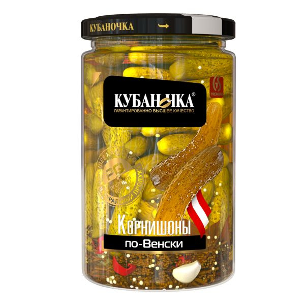 Корнишоны маринованные Кубаночка по-венски Гранд Стар с/б. 680 г  #1