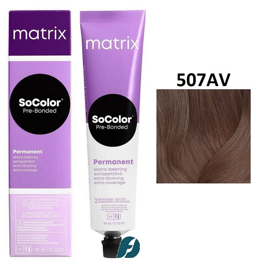 Matrix SoColor Extra Coverage 507AV Крем-краска стойкая для волос Блондин пепельно-перламутровый, 90 #1