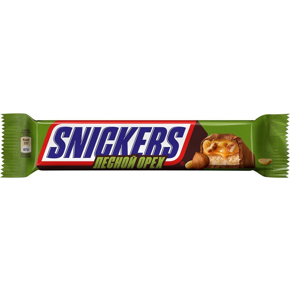 Батончик Snickers шоколадный с лесным орехом 81 г #1