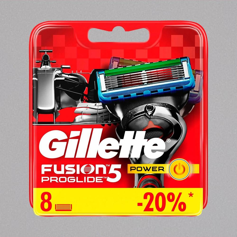 Сменные кассеты Gillette Fusion Proglide Power с 5 лезвиями для точного бритья, 8 шт  #1