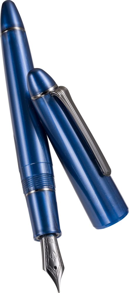 Ручка перьевая SAILOR 1911L Ringless Metallic Simply Blue 21K Black IP, F #1