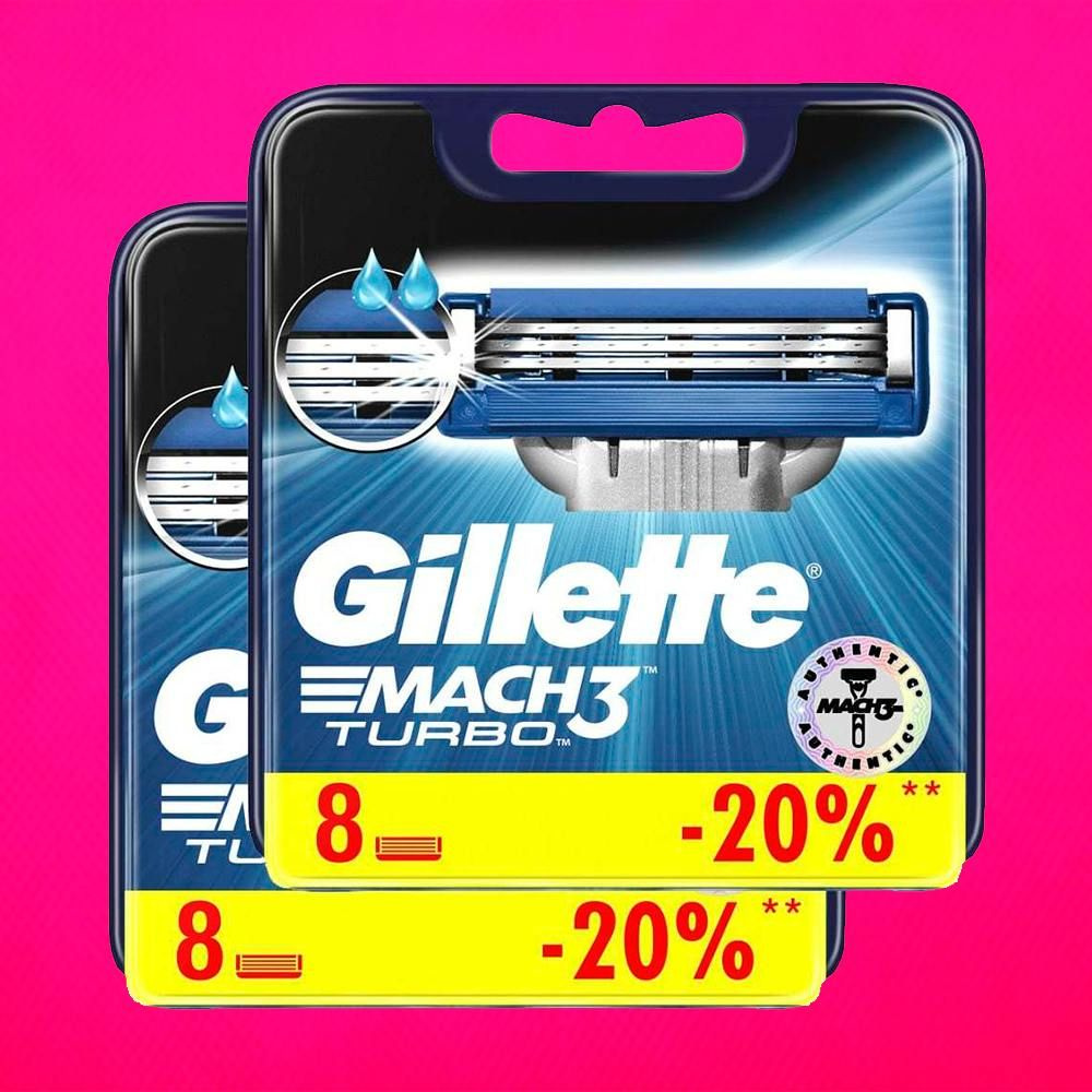 Сменные кассеты Gillette Mach Turbo с 3 лезвиями для бритья, 16 шт #1