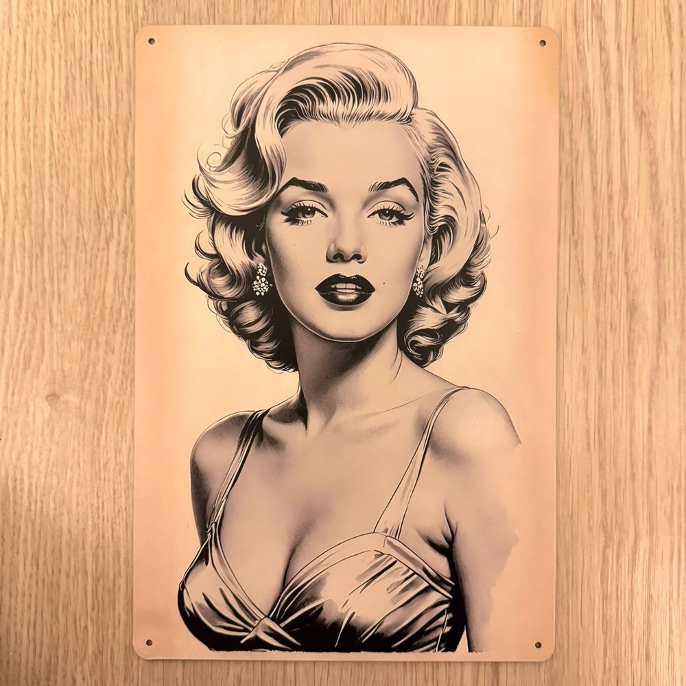 Табличка металлическая интерьерная Pin-Up Девушка Пинап Мэрилин Монро Marilyn Monroe  #1