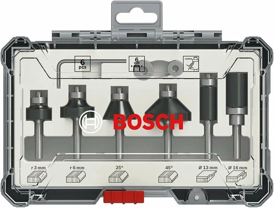 Набор фрез Bosch 2607017468, по дереву, 6мм, 6шт #1