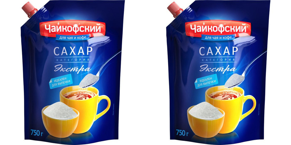 Чайкофский Сахарный песок Экстра, 750 г, 2 уп #1