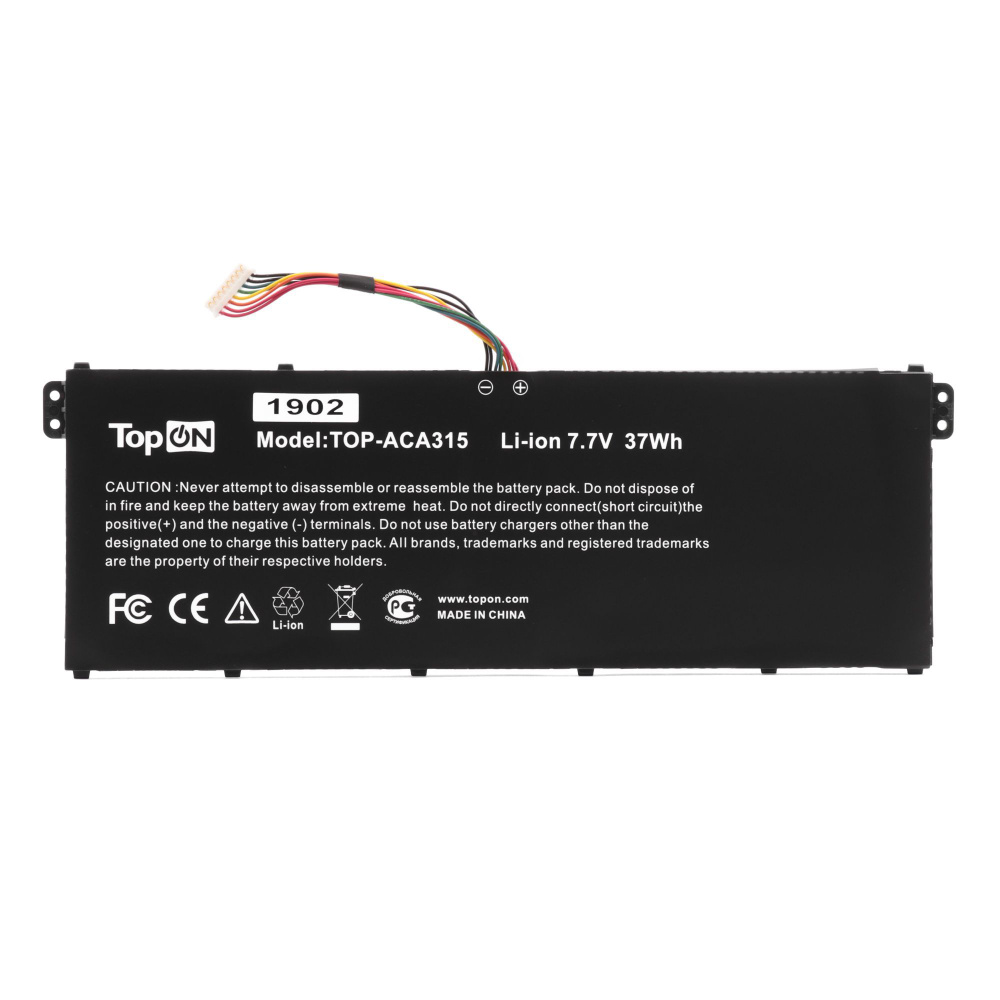 TopON Аккумулятор для ноутбука Acer 4810 мАч, (AP16M4J, AP16M5J, KT.00204.009, KT00204009)  #1