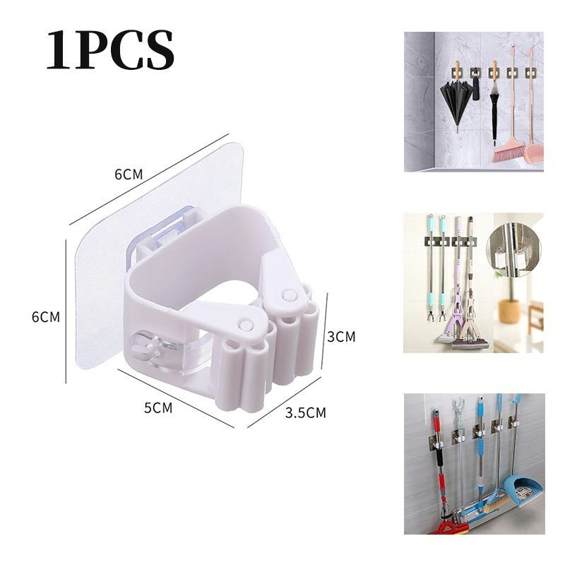 Вешалка для швабры, многофункциональная настенная водонепроницаемый самоклеящийся крючок для кухни, ванной #1