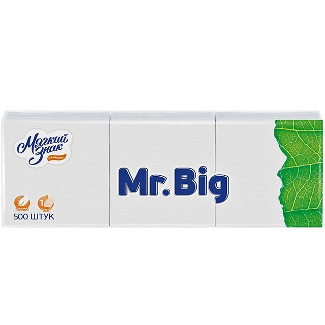 Салфетки Mr.Big 1-слойные 24х24см 500шт #1