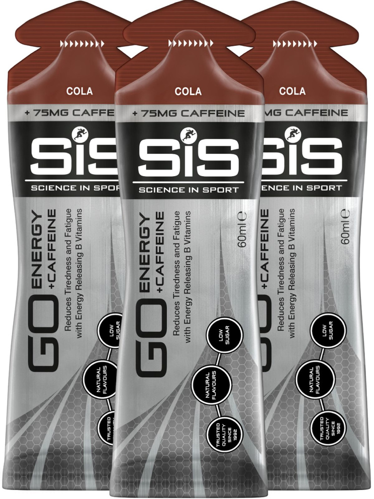 Гель питьевой SCIENCE IN SPORT (SiS) GO Energy 75 mg Caffeine 3 x 60 мл, Кола #1