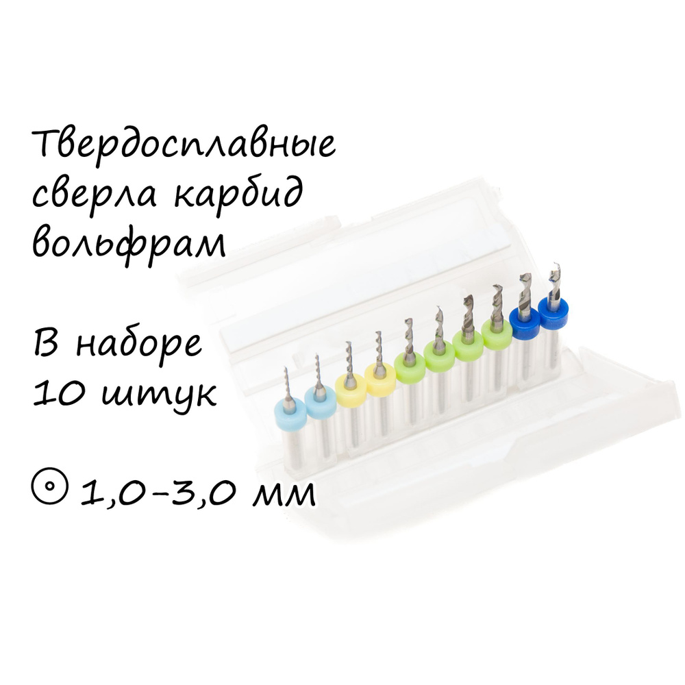 Сверла карбид вольфрам 1.0-3.0 мм #1