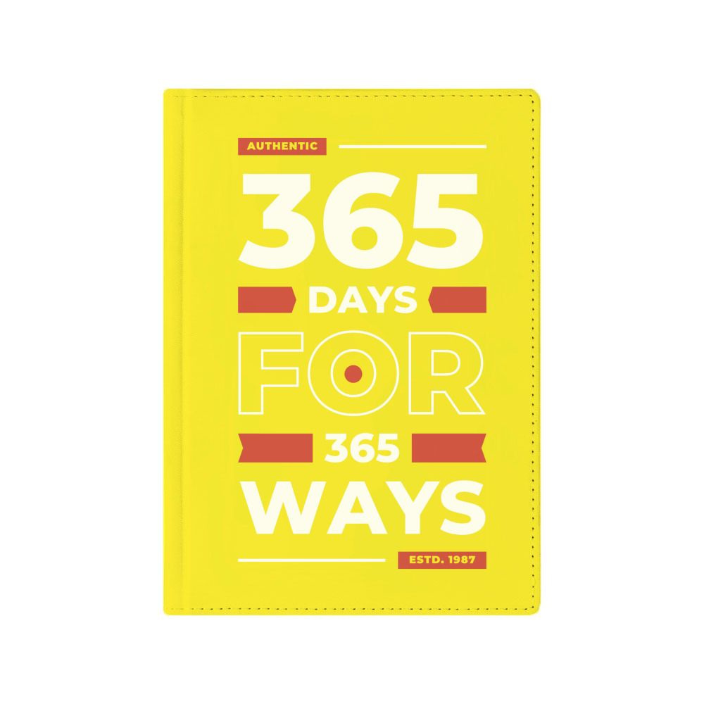 Ежедневник недатированный А5 с принтом "365 days for 365 ways", 136 листов, в линейку, цвет желтый  #1