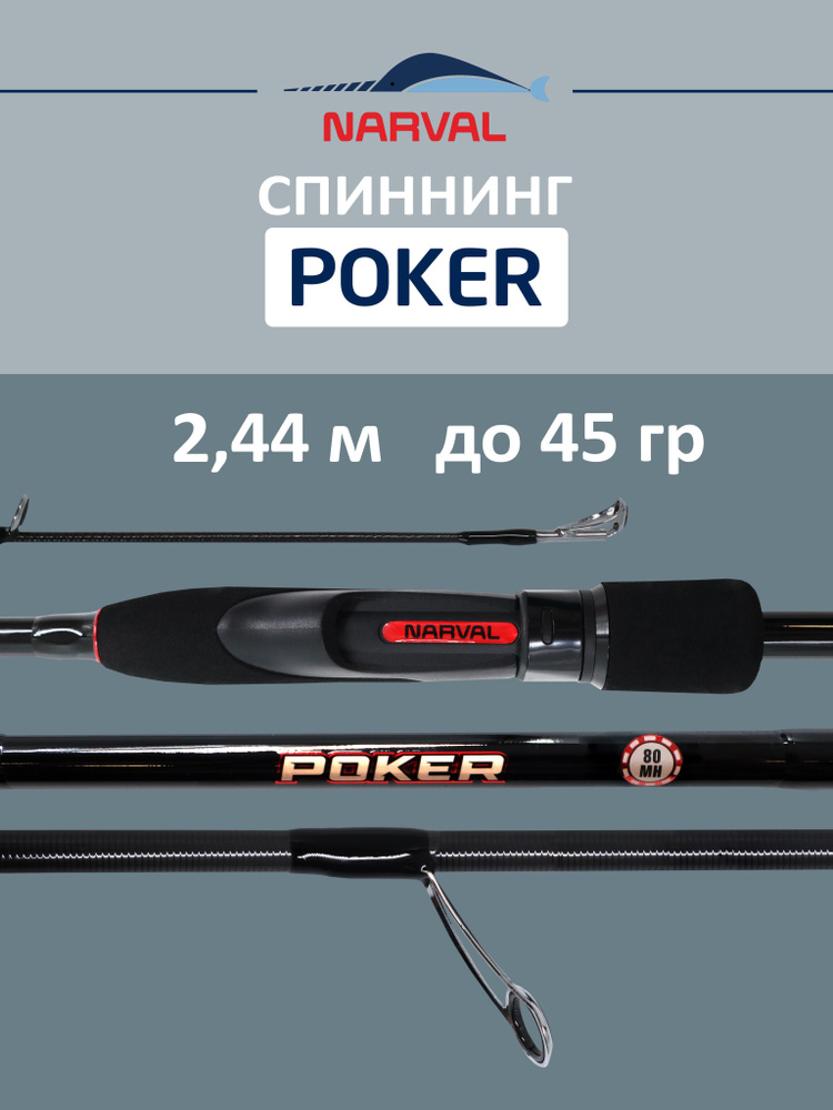 Спиннинг NARVAL FISHING Poker 802MH до 45 гр 2,44 м для рыбалки #1