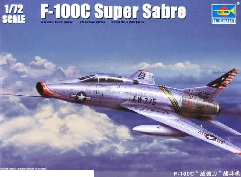 Сборная модель 01648P Самолет F-100C Super Sabre Trumpeter #1