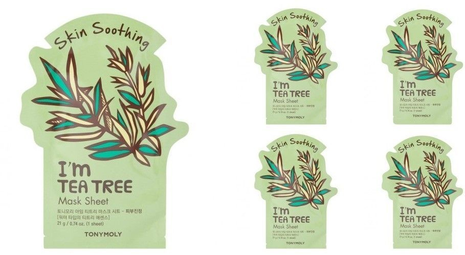 Tonymoly Успокаивающая тканевая маска для лица I'am Tea Tree Mask Sheet - Skin Soothing, с экстрактом #1