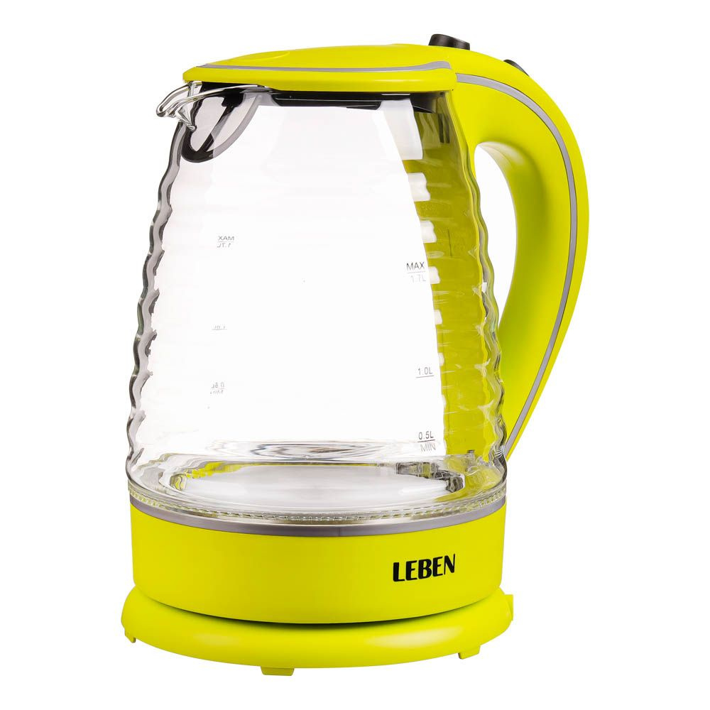 Чайник электрический Leben – это элегантное и функциональное устройство, которое станет незаменимым помощником в вашей кухне. Объем 1,7 литра позволит вам быстро и удобно вскипятить воду для чая, кофе или других горячих напитков.