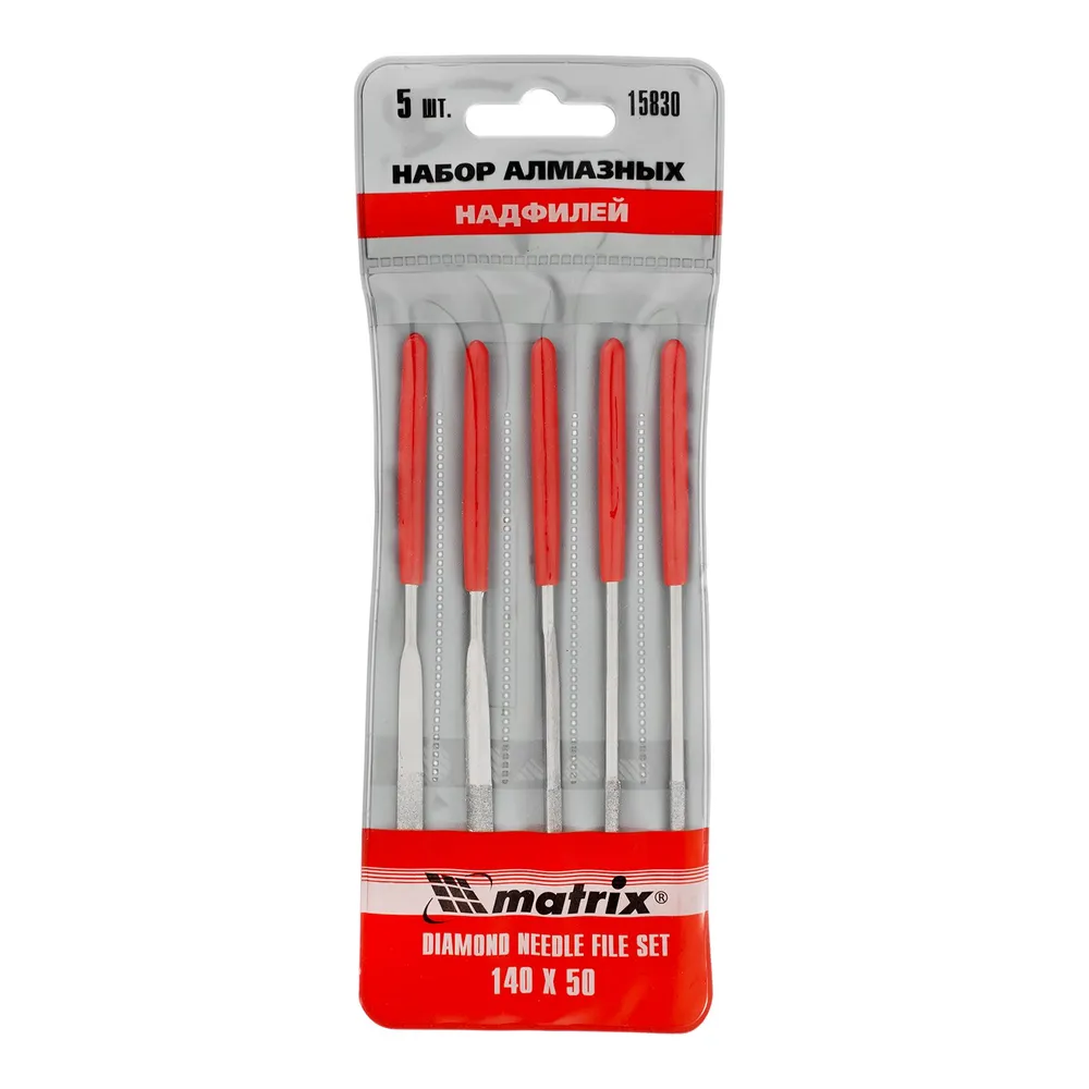 Набор надфилей алмазных, 140 х 50 х 3 мм, 5 шт // Matrix 15830 #1