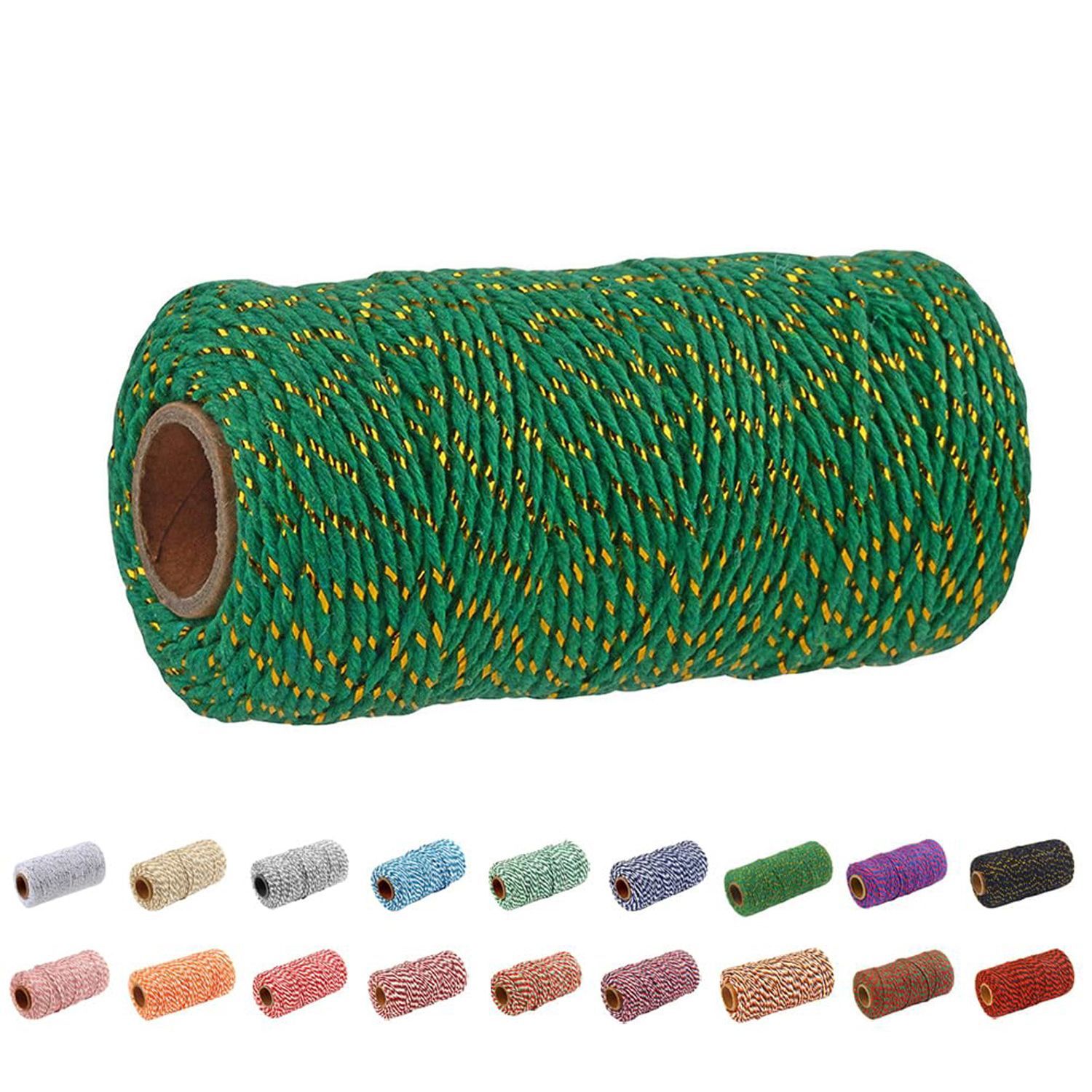 Хлопковыйшпагатдлятворчества,декора,упаковкиподарков,Садовыерастения,упаковкаподарков,длина100м,толщина2мм