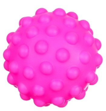 Развивающий тактильный мячик "Рыжий монстрик" с пищалкой, детский сенсорный массажер с рельефной поверхностью #1