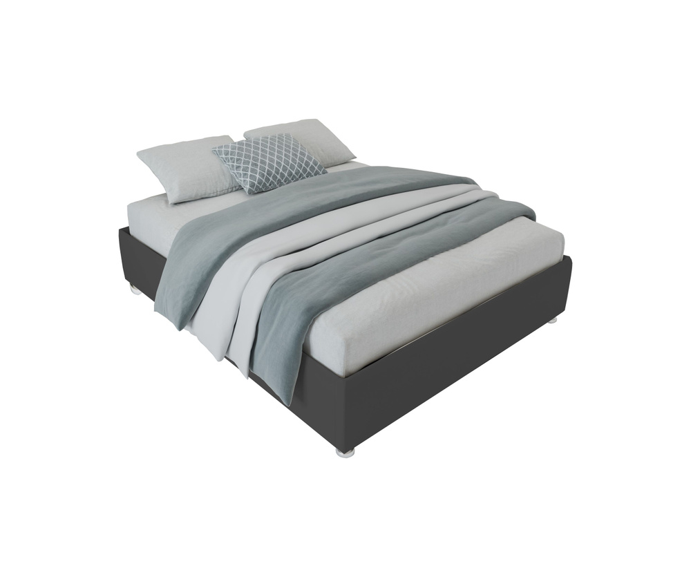 Двуспальная кровать Основание без изголовья 180x200 с подъемным механизмом и с коробом для белья велюр #1