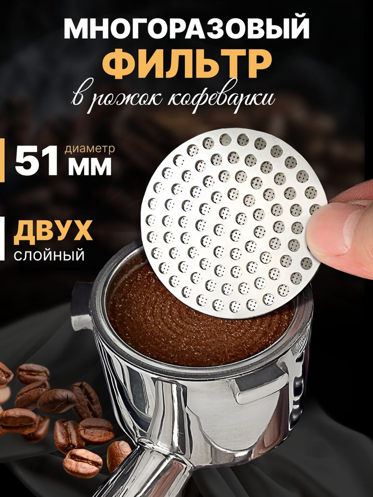 Фильтр в рожок кофеварки многоразовый 51 мм #1