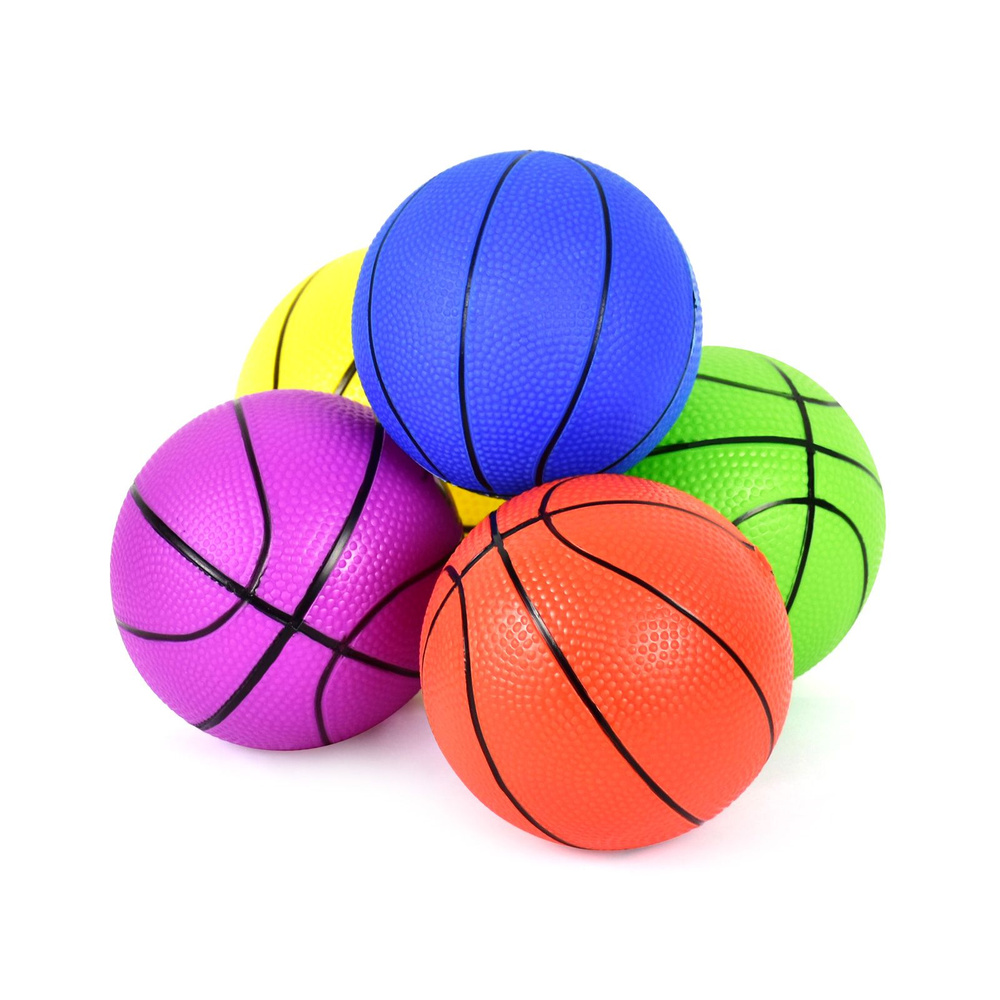 Мяч баскетбольный детский d-10 cм, CLIFF резиновый, разноцветный  #1