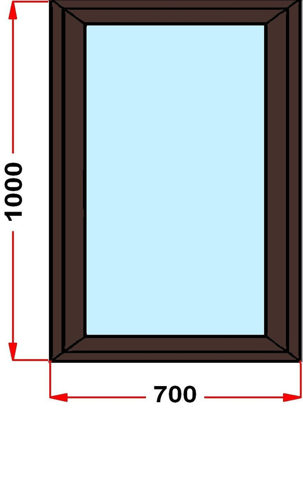 Окно+москитка из профиля Grunder 60 мм (1000 x 700), с поворотно-откидной створкой, стеклопакет 3 стекла, #1