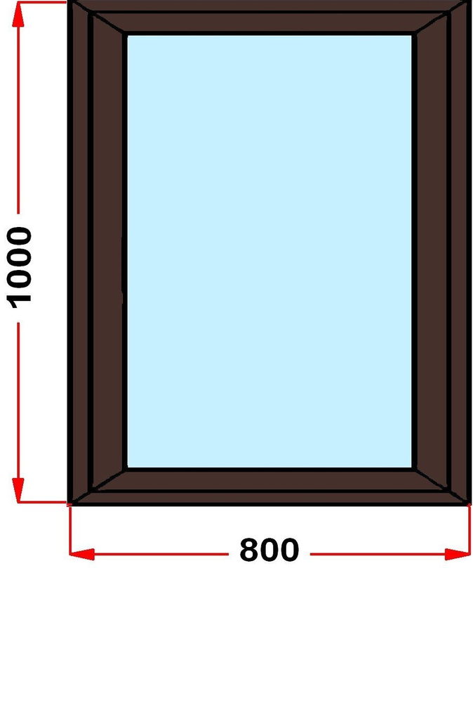 Окно+москитка из профиля Grunder 70 мм (1000 x 800) , с поворотно-откидной створкой, стеклопакет 3 стекла, #1