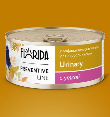 FLORIDA (Флорида) Urinary Консервы для кошек. Профилактика мочекаменной болезни, с уткой утка 8шт  #1