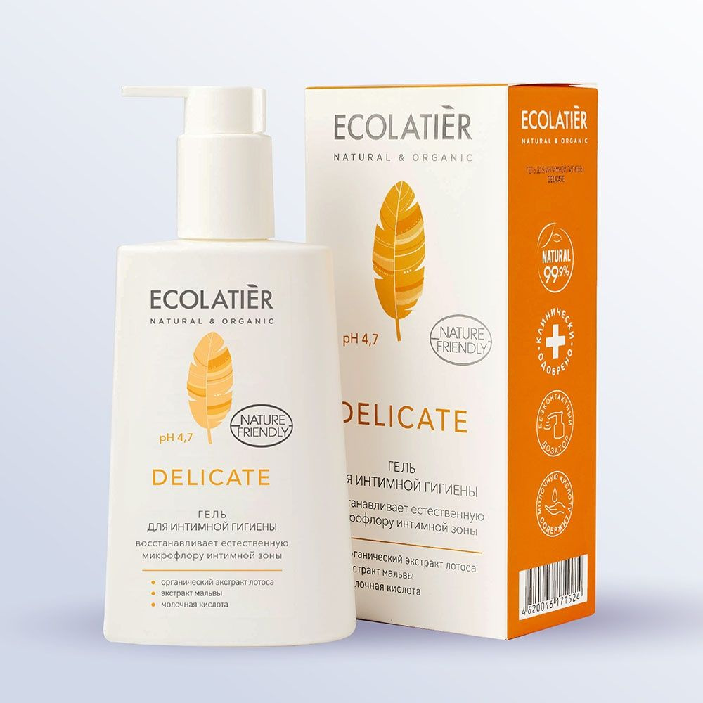 Гель для интимной гигиены Ecolatier "Delicate", с органическим экстрактом лотоса, 250 мл  #1