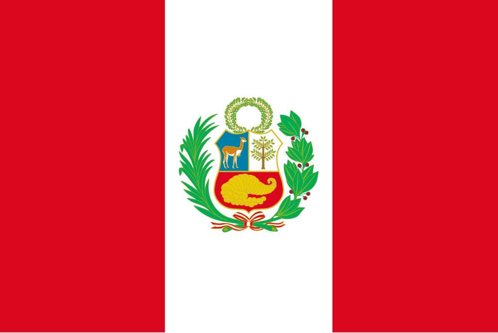 Двусторонний флаг Перу 40х60 см на лодку, катер или яхту с люверсами  #1