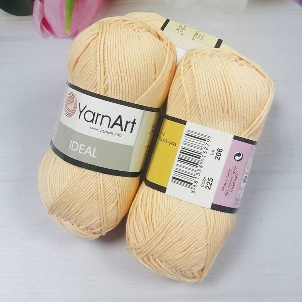 Пряжа Ideal YarnArt - 5мотков (225-персик) 50гр, 170м, 100% хлопок #1