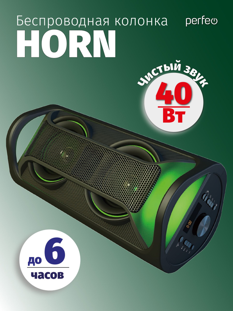 Колонка беспроводная HORN 40W, EQ, MP3, ПДУ #1
