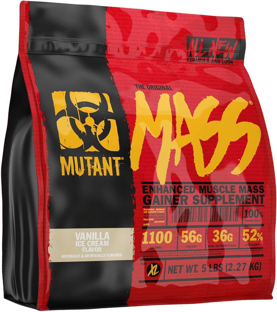 Mutant Mass 5 lbs Vanilla Ice Cream, гейнер Мутант Масс 2270 г Ванильное мороженное  #1