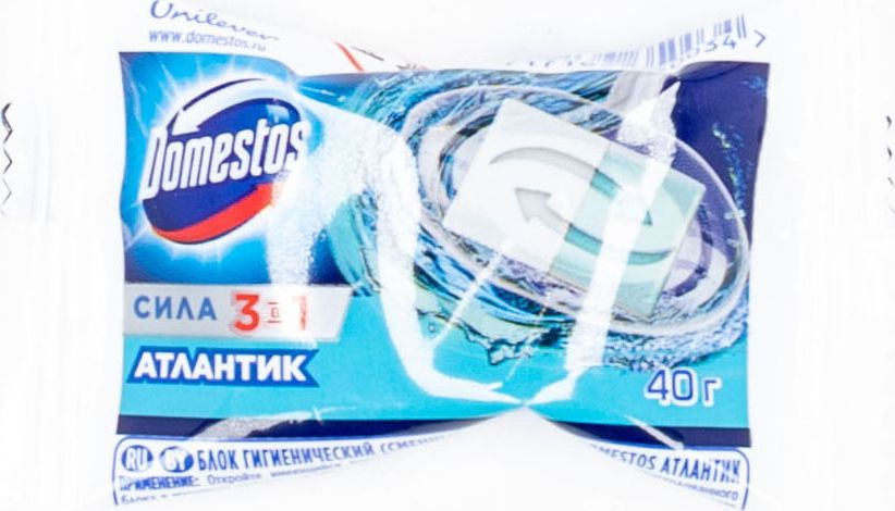 Освежитель для унитаза Domestos / Доместос запасной блок, аромат атлантик 1шт. / гигиена для туалета #1