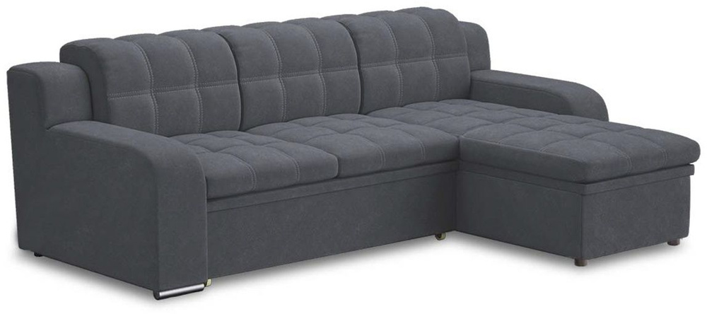 Альфа Мебель Угловой диван , механизмДельфин,264х192х92см, серый, темно-серый  #1