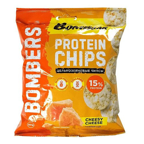Bombbar, Чипсы цельнозерновые протеиновые "Нежный сыр", 3 упаковки, 50 грамм  #1