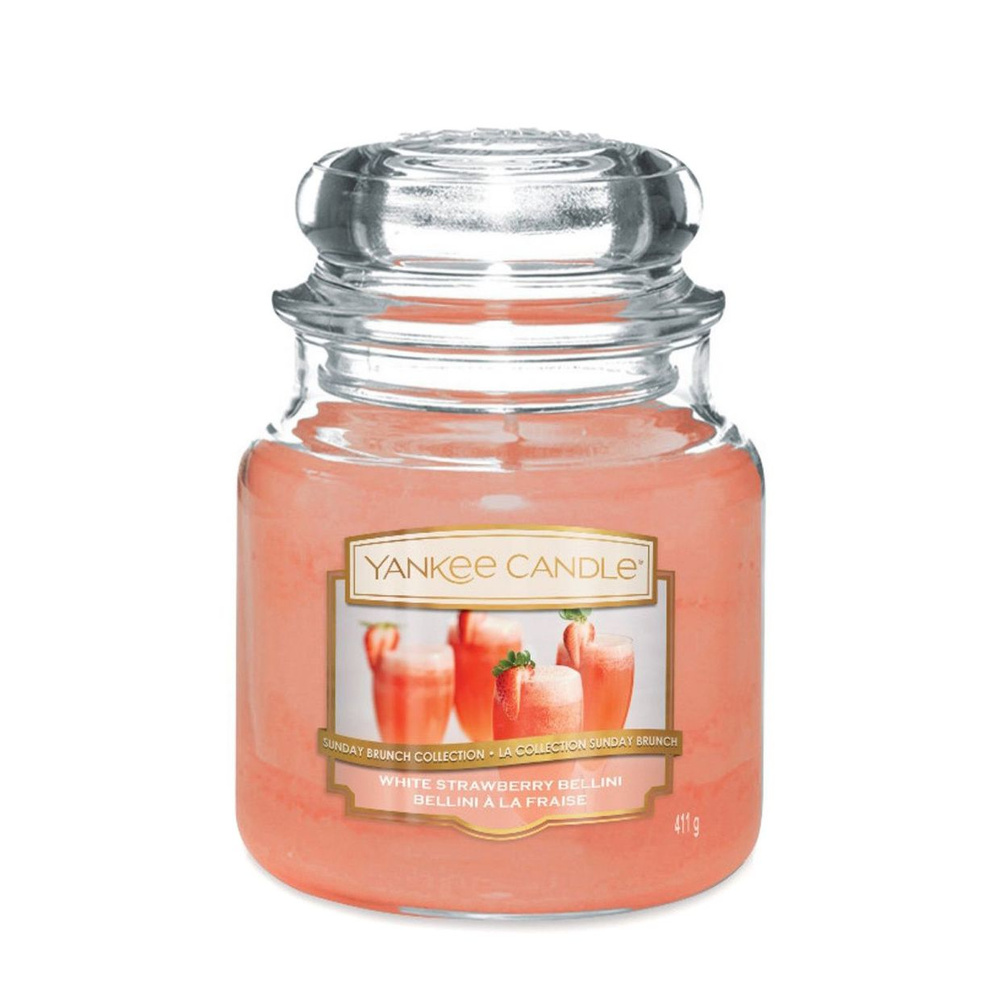 Yankee Candle Свеча ароматическая "клубничный беллини", 13 см х 9.5 см, 1 шт  #1