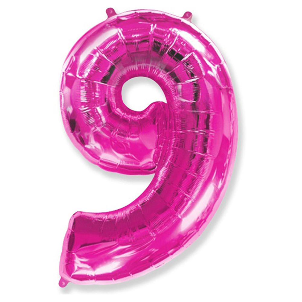 Воздушные шар Фигура Цифра 9 розовая 40"/102см #1