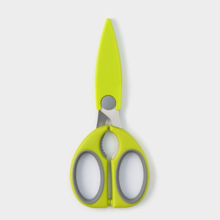 Ножницы кухонные Доляна Эльба, 22 см, цвет зелёный #1