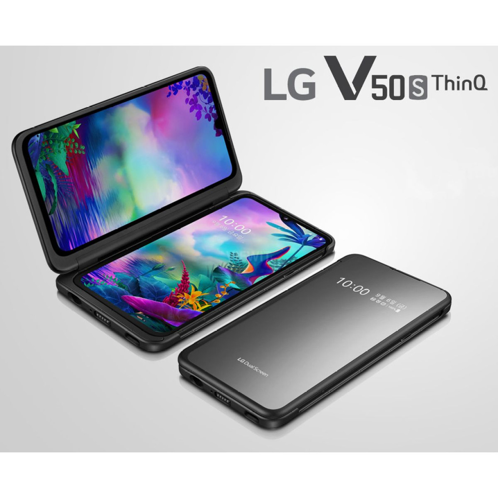 LG Смартфон V50S ThinQ 5G（Двойной экран） Global 8/256 ГБ, серый, черный