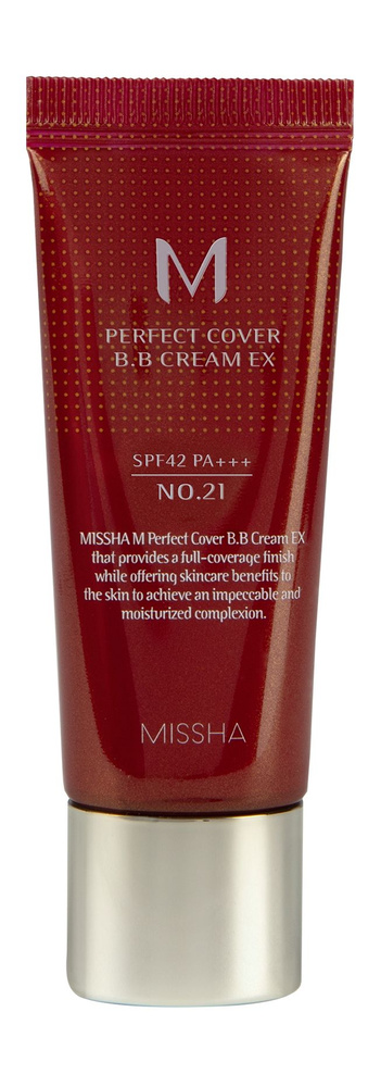 MISSHA M Perfect Cover BB Cream Тональный крем EX SPF 42/PA+++, 20 мл, 21 Light beige #1