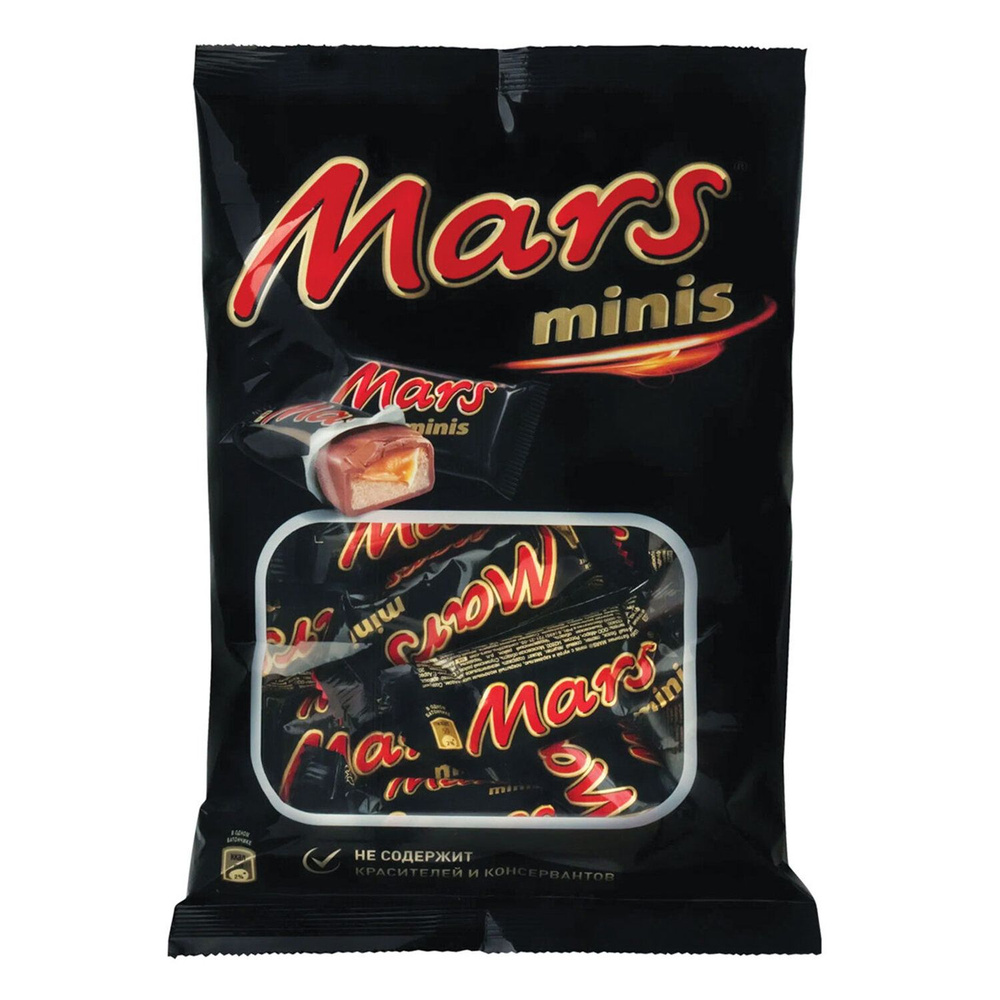 Батончики шоколадные мини MARS "Minis" с нугой и карамелью в молочном шоколаде, 182 г, 1шт. в комплекте #1