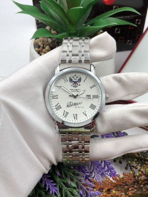Мужские механические наручные часы Президент России в подарочной упаковке с металлическим ремешком  #1