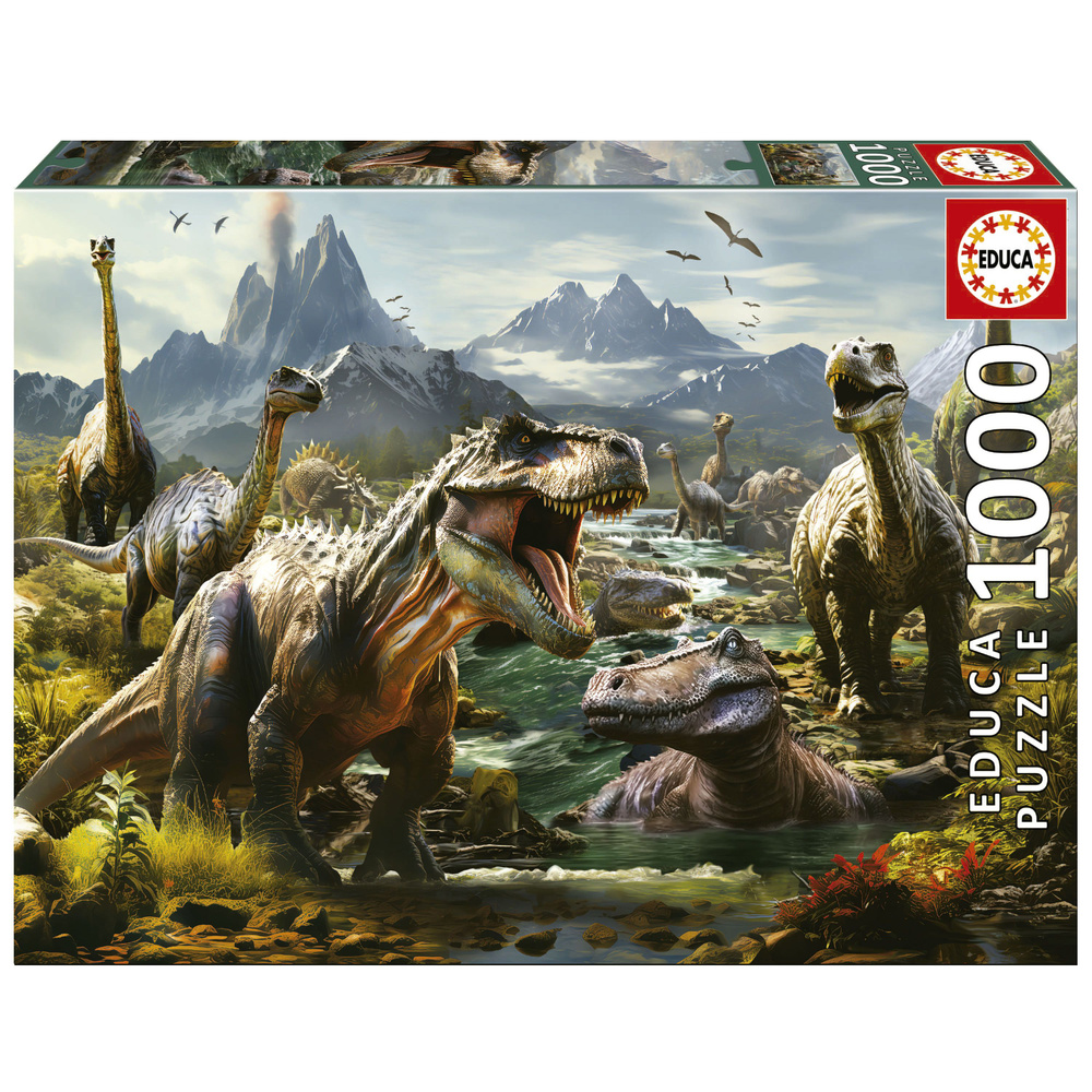 Пазлы для взрослых 1000 элементов Свирепые динозавры #1