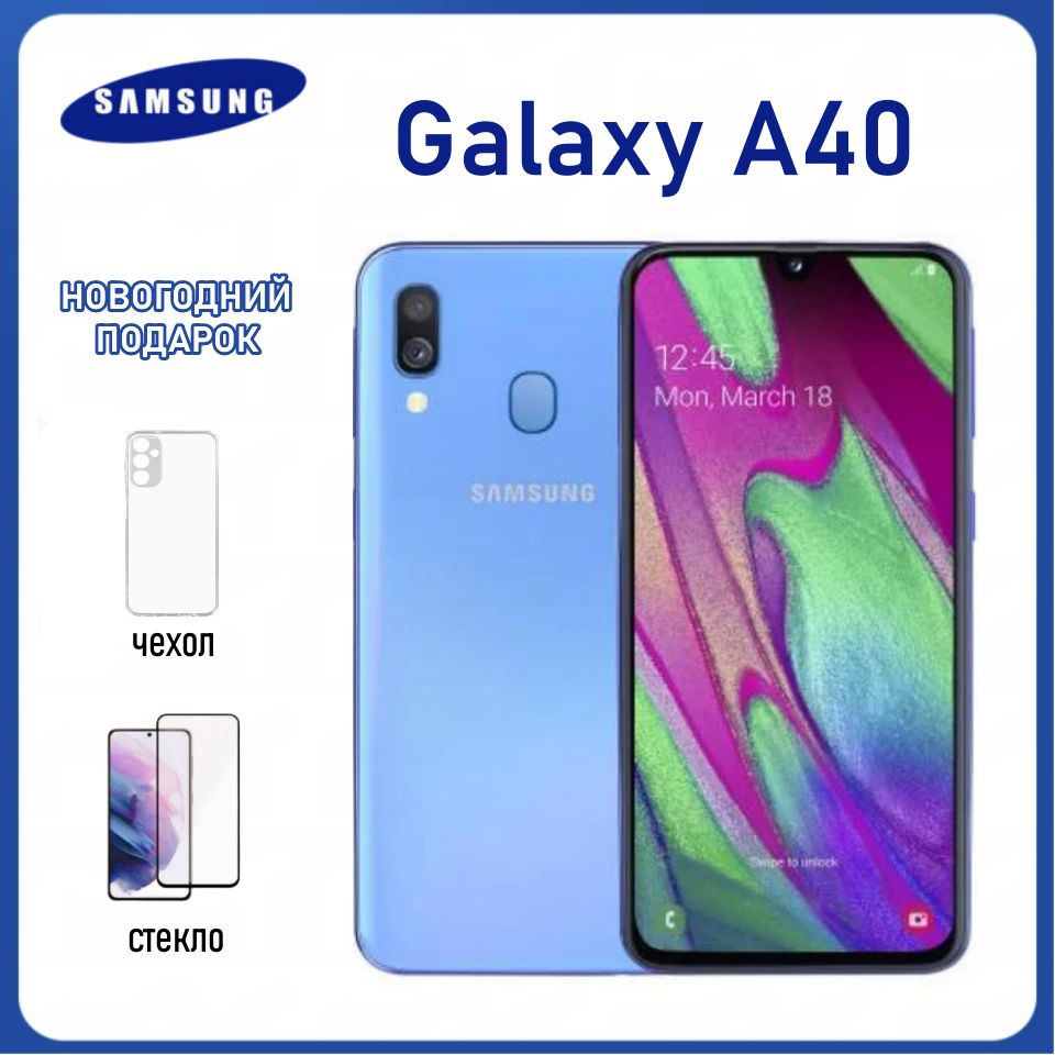 Samsung Смартфон Samsung Galaxy A40, Восстановленный, 64 ГБ, синий #1