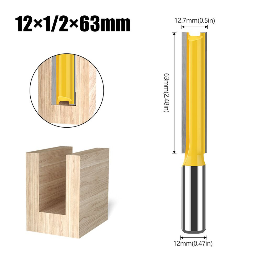 Фреза по дереву пазовая прямая 12.7 x 63 мм,хвостовика 12 мм #1